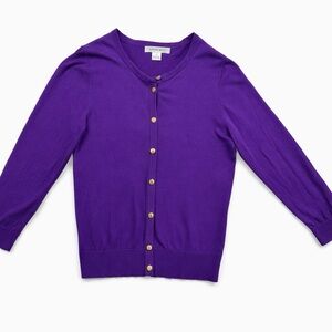 August Silk Purple Cardigan with Gold Buttons Size S